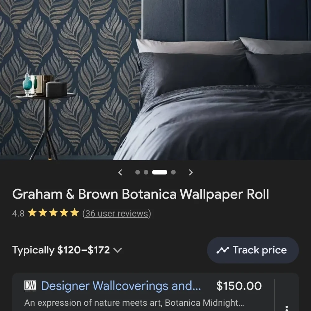 ⭐NWT Graham And Brown Superfresco Botanica Wallpaper